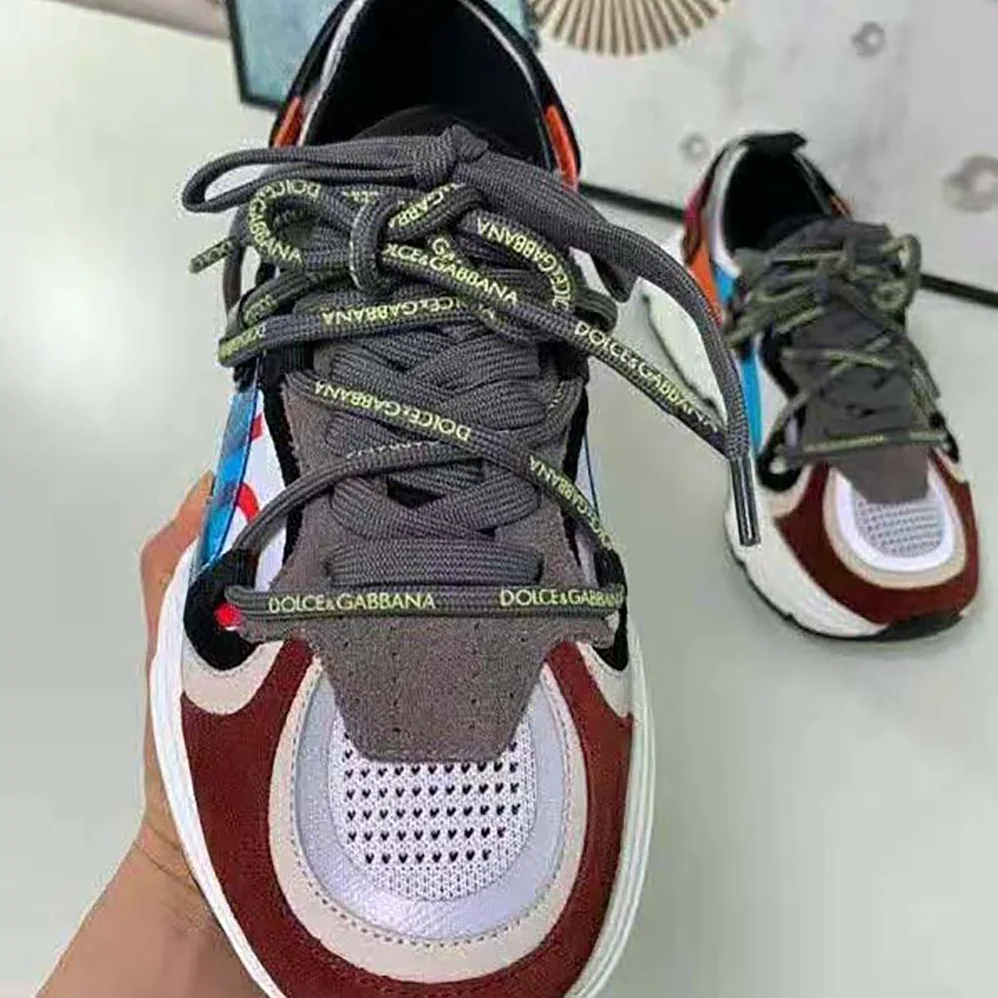 Dolce Gabbana D&G Stretch Mesh Daymaster Sneakers with Multi-Color Details and Double Laces for Men Dolce Gabbana D&G Stretch Mesh Daymaster Sneakers with Multi-Color Details and Double Laces for Men