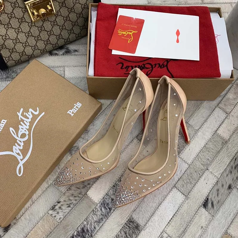 Christian Louboutin Shoes Follies Strass 100mm Heel for Women