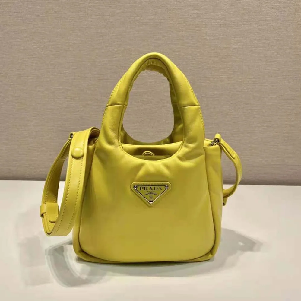 Prada Small Padded Prada Soft Nappa-Leather Bag for Women in Yellow Prada Small Padded Prada Soft Nappa-Leather Bag for Women in Yellow