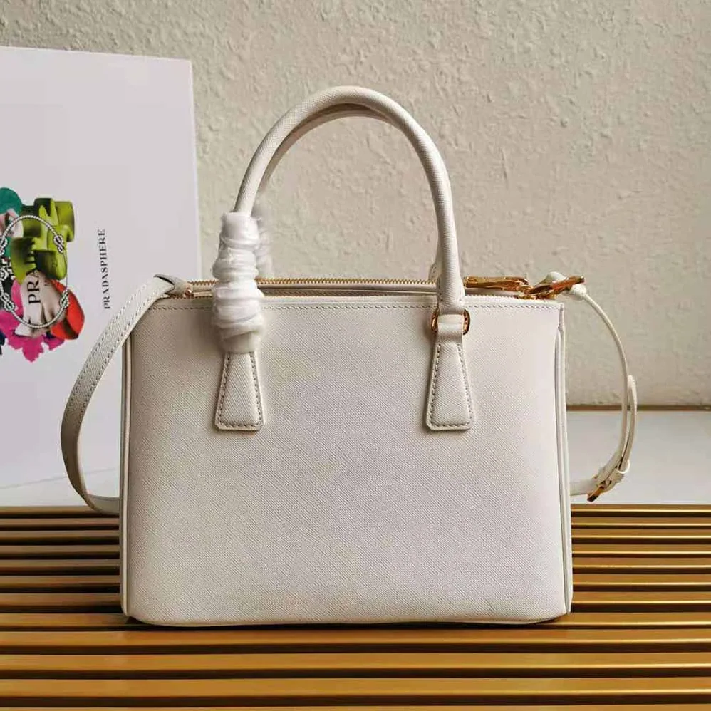 Prada Small Saffiano Leather Prada Galleria Bag for Women in White Prada Small Saffiano Leather Prada Galleria Bag for Women in White