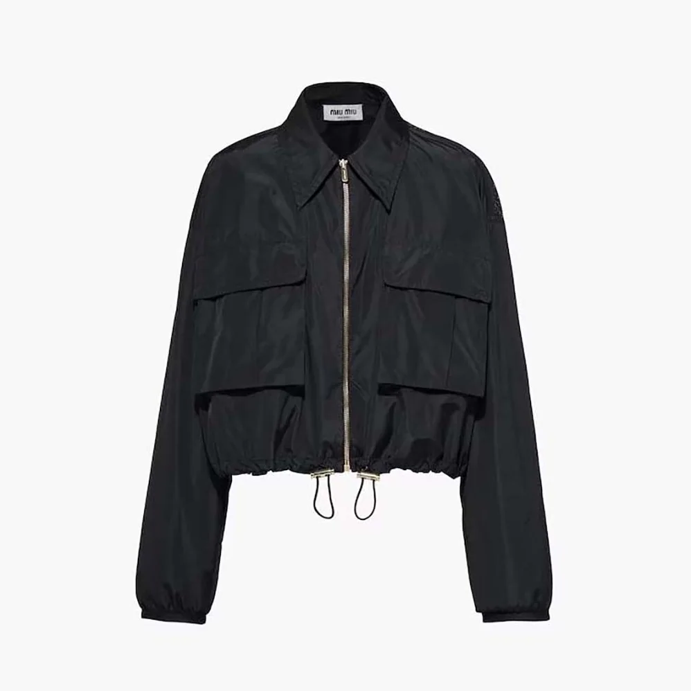 Miu Miu Technical Silk Blouson Jacket for Women