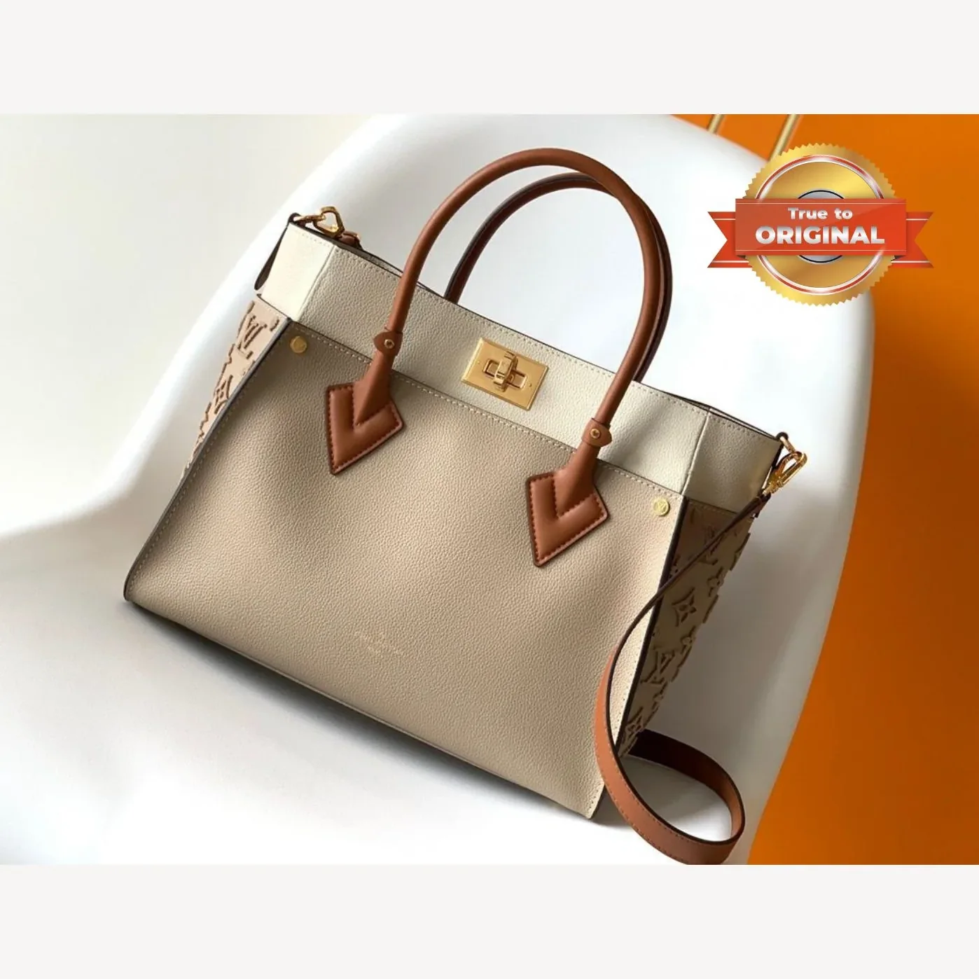 Louis Vuitton On My Side MM Tote Bag Grey / Louis Vuitton On My Side MM Tote Bag Grey /