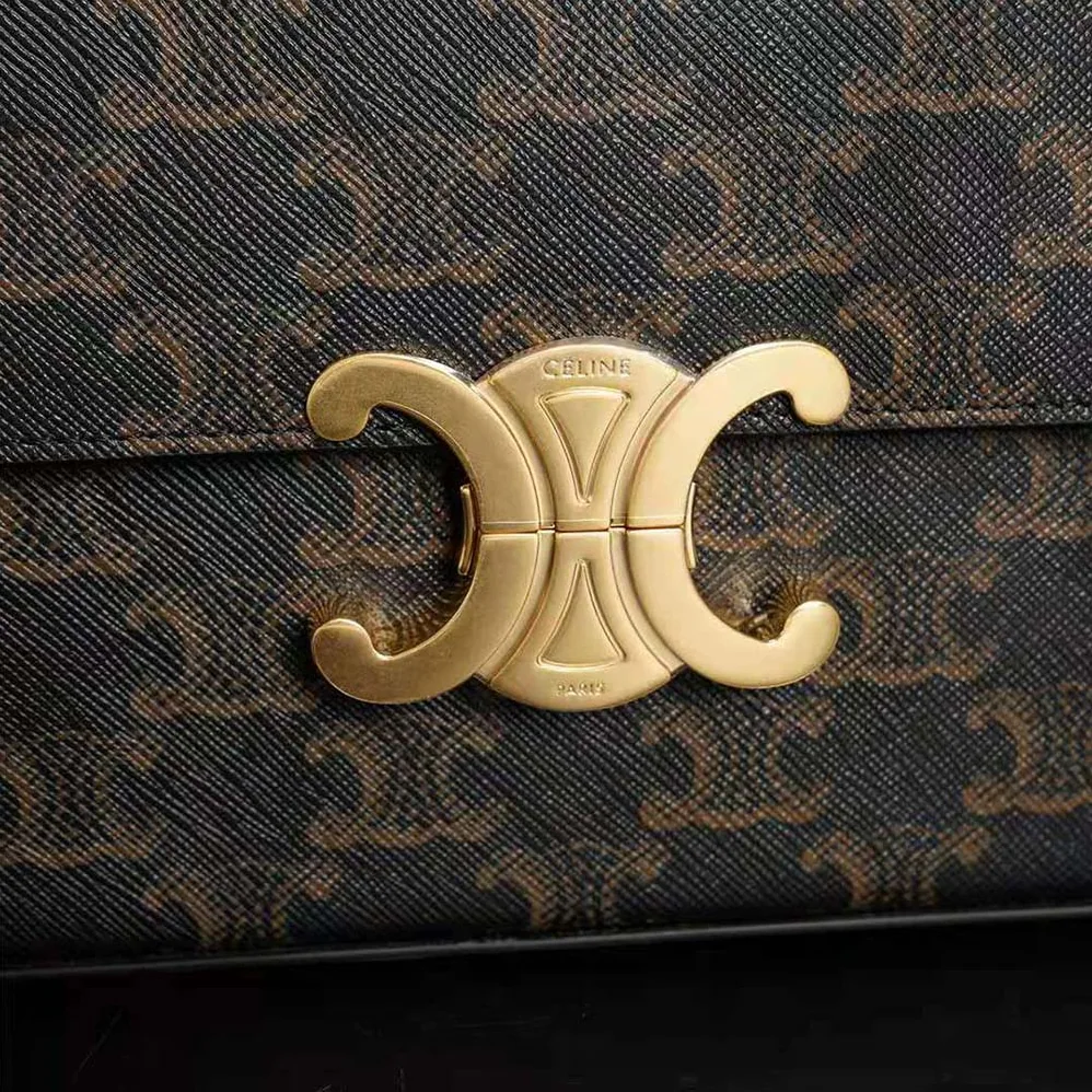 Celine Box Triomphe in Triomphe Canvas and Calfskin for Women Celine Box Triomphe in Triomphe Canvas and Calfskin for Women