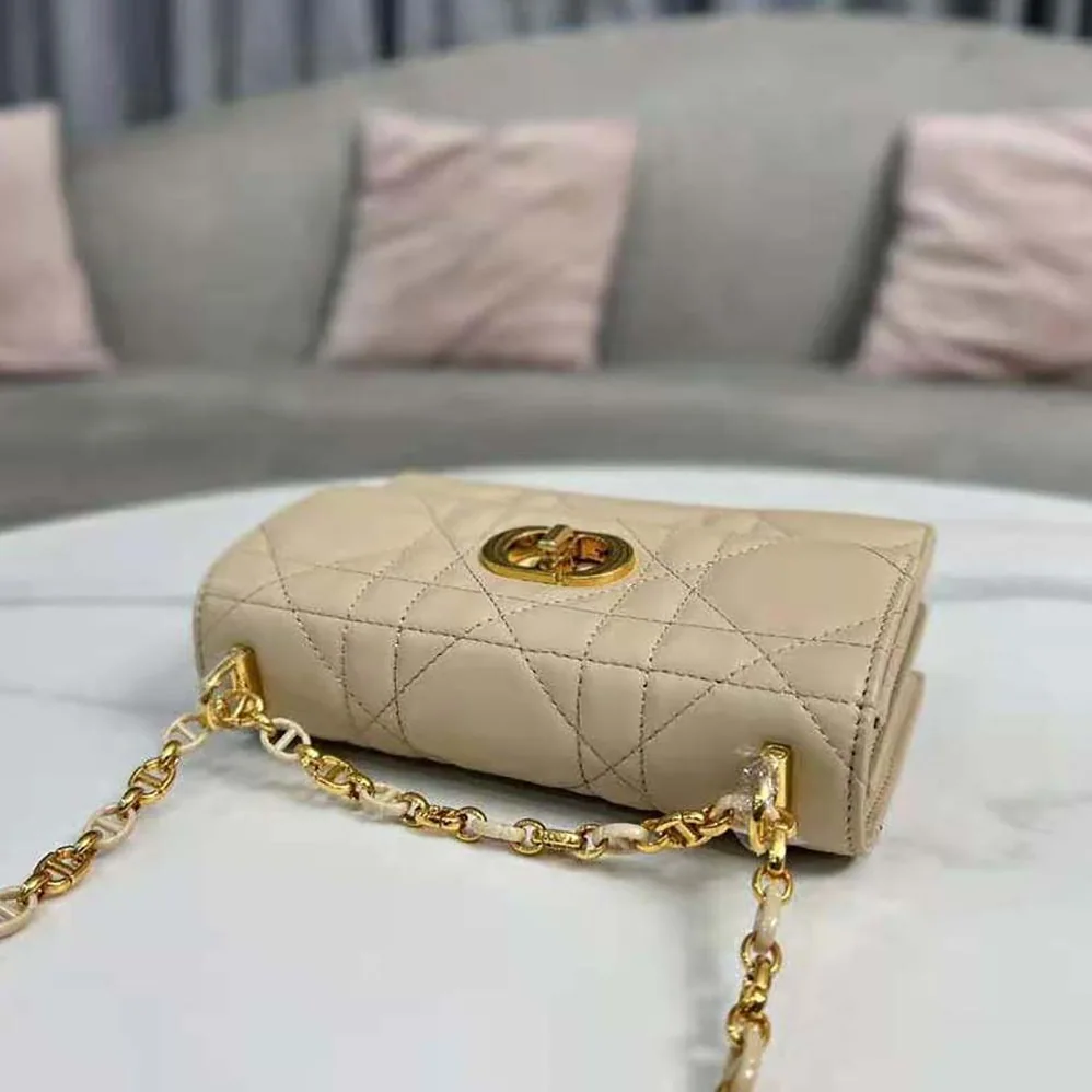 Dior Miss Caro Mini Bag Caramel Beige Macrocannage Lambskin for Women