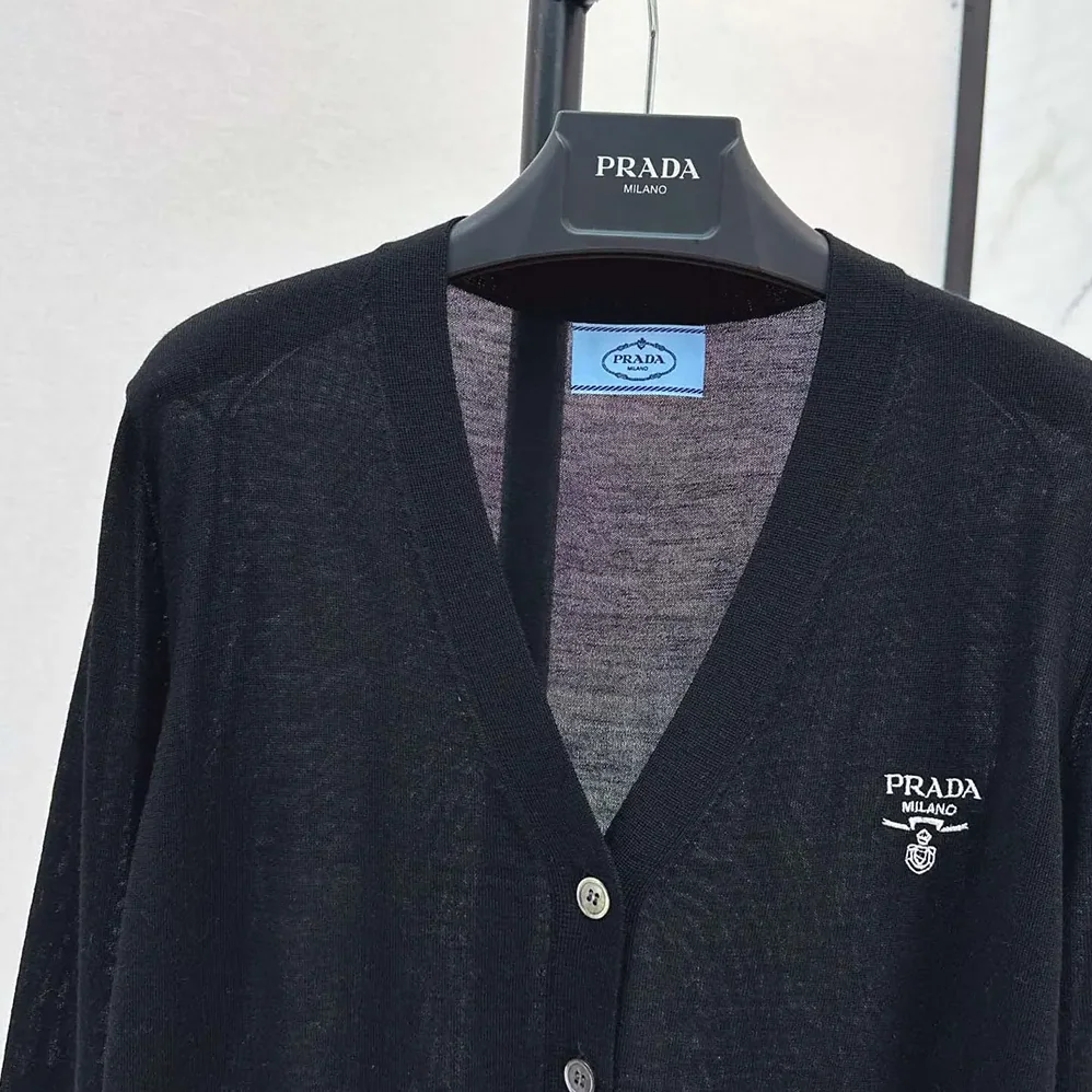 Prada Cashmere Cardigan for Women in Black Prada Cashmere Cardigan for Women in Black