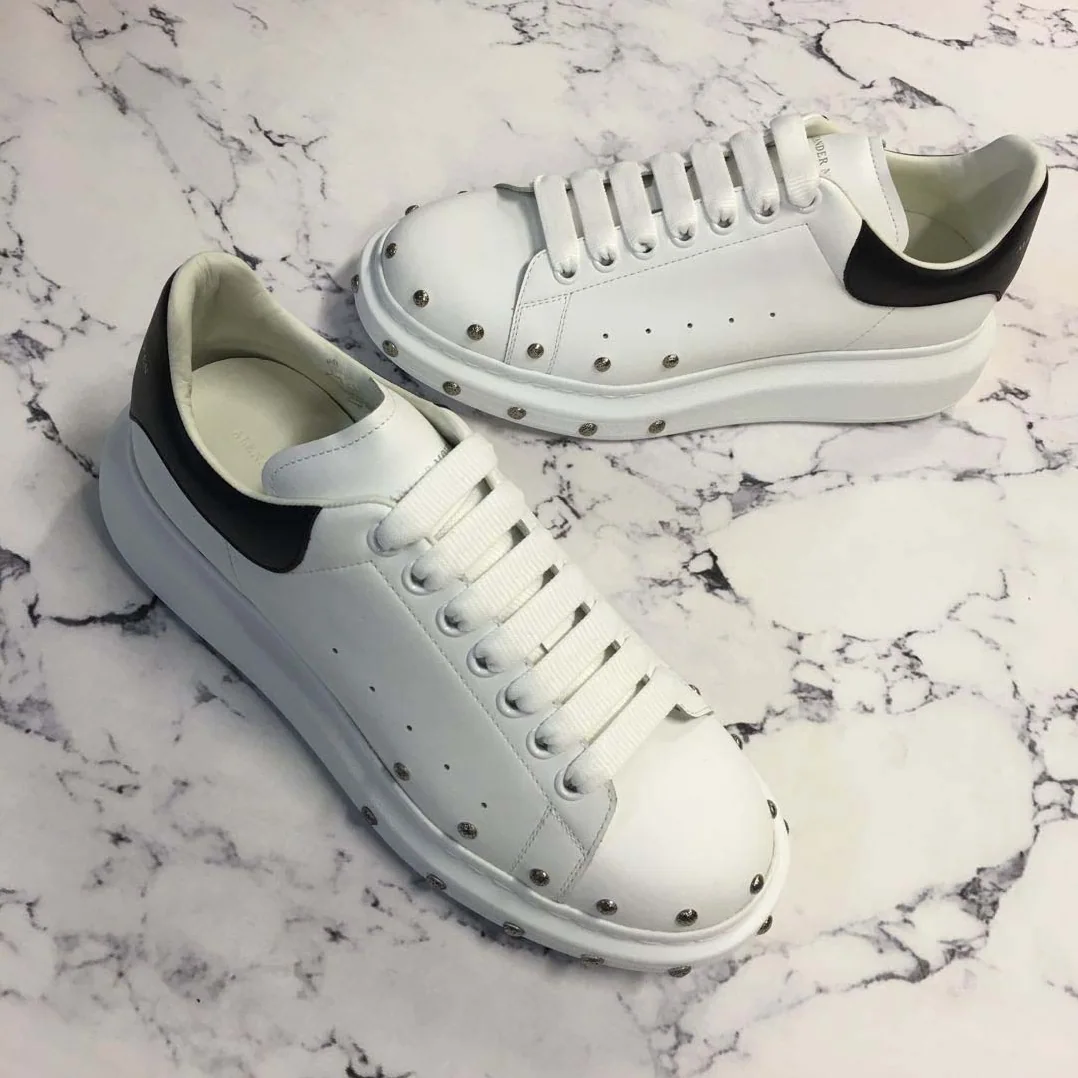Alexander Mcqueen Oversized Sneaker with Silver Hammered Studs Shoes White for Men Alexander Mcqueen Oversized Sneaker with Silver Hammered Studs Shoes White for Men