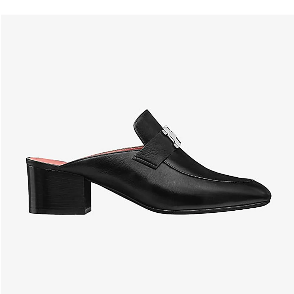 Hermes Shoes Paradis Mule 40mm Heel for Women in Black
