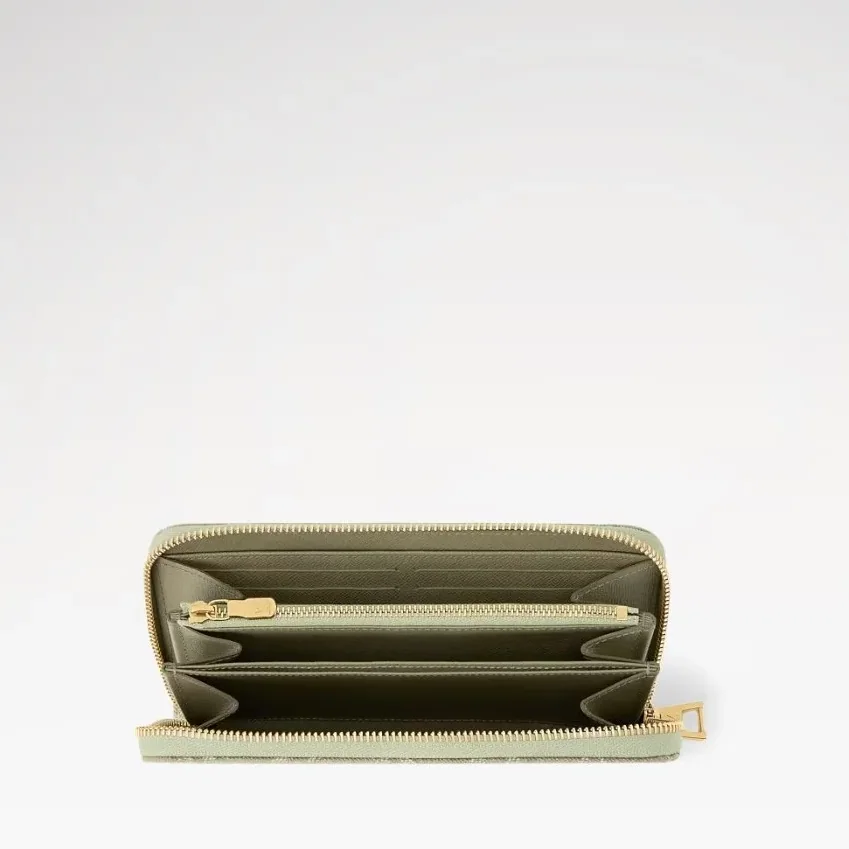 Louis Vuitton Zippy Wallet in Khaki Denim Gold Hardware
