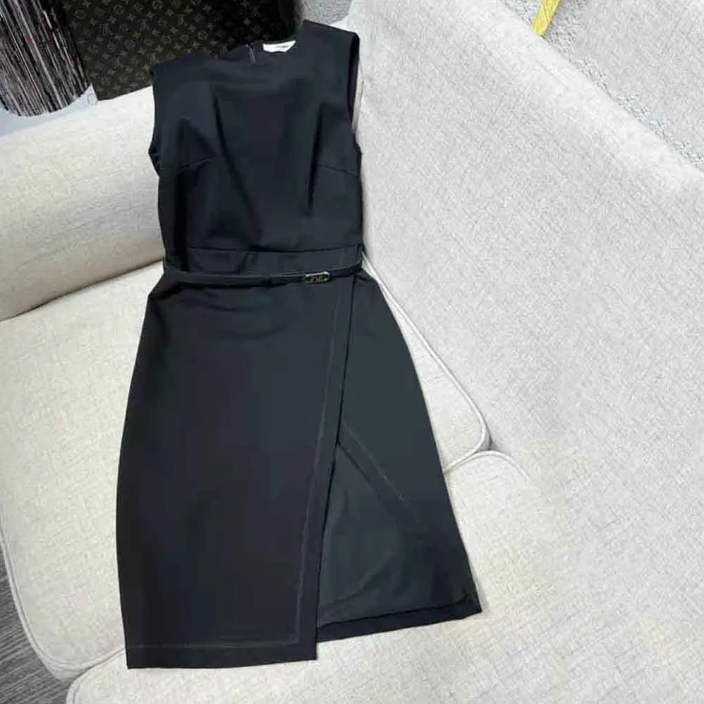 Fendi Midi-Length Sheath Black Pique Jersey Dress for Women