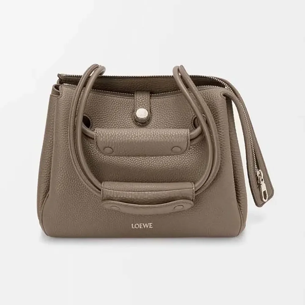 Loewe Small Madrid Bag in Supple Grained Calfskin for Women in Gray Loewe Small Madrid Bag in Supple Grained Calfskin for Women in Gray