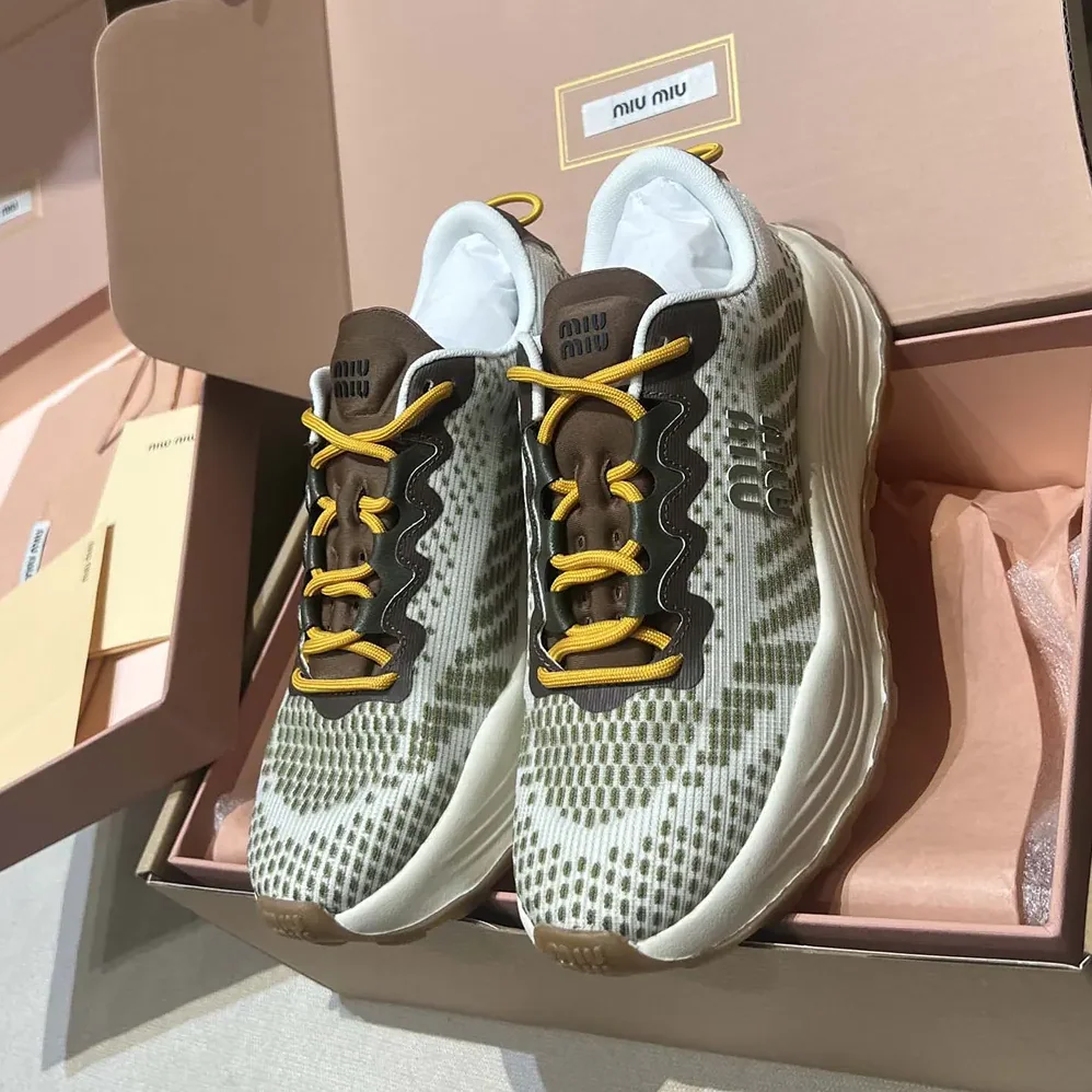 Miu Miu Technical Fabric Sneakers for Women in Green
