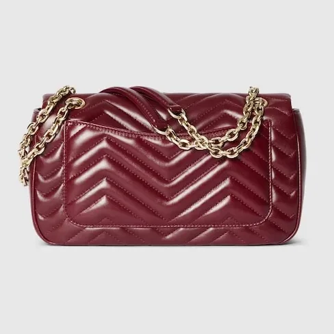 Gucci Marmont Medium Shoulder Bag / Rosso Ancora Red Light Gold Hardware