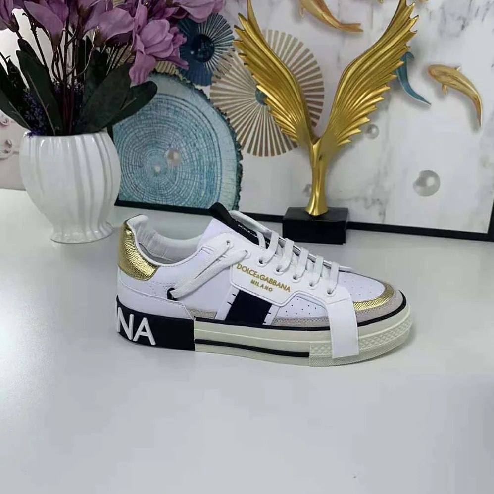 Dolce Gabbana D&G Calfskin 2.Zero Custom Sneakers with Contrasting Details for Women in Black Dolce Gabbana D&G Calfskin 2.Zero Custom Sneakers with Contrasting Details for Women in Black