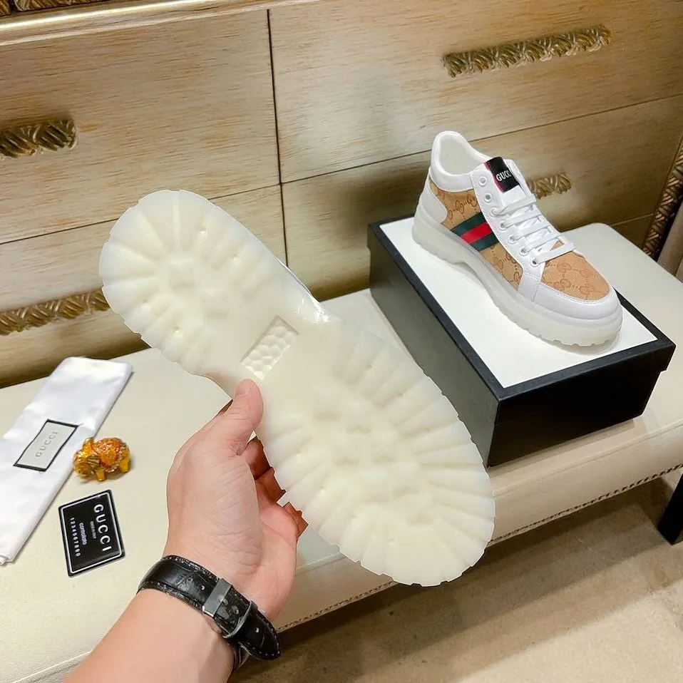 Gucci GG With Web And Bee High Top Sneaker White for Men