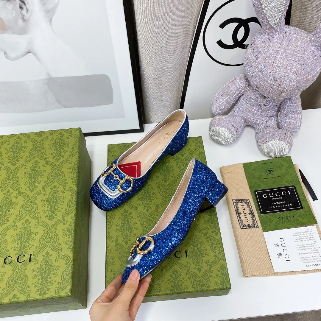 Gucci Lovelight Crystal Ballet Flat With Horsebit Red Gucci Lovelight Crystal Ballet Flat With Horsebit Red