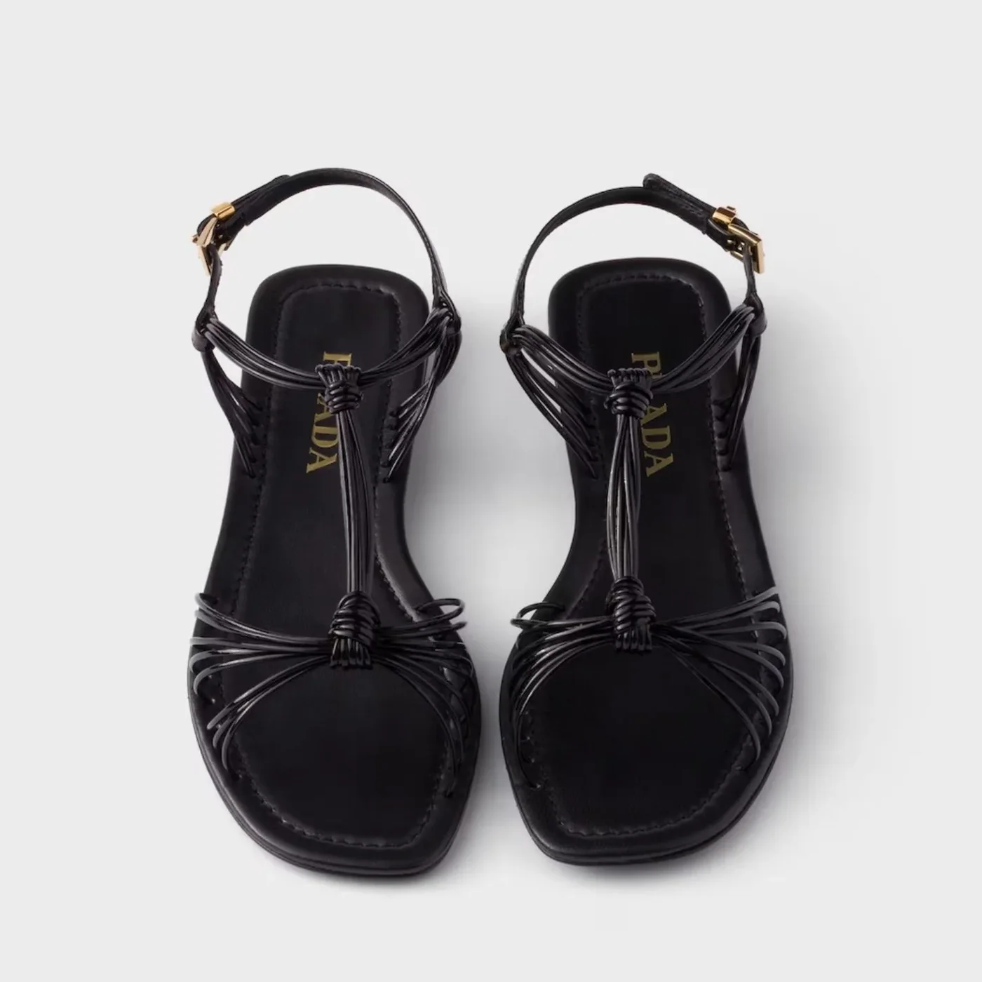 Prada Patent Leather Sandals Black 1X407O_069_F0002_F_005