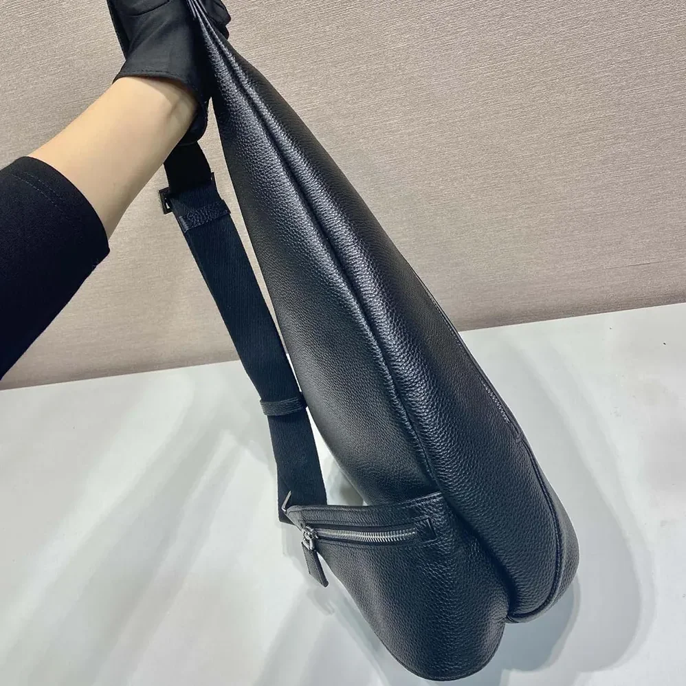 Prada Cross Leather Bag for Men in Black