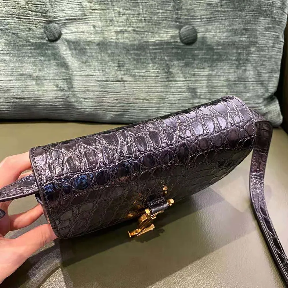 Saint Laurent YSL Kaia Small Satchel in Crocodile for Women in Embossed Leather Saint Laurent YSL Kaia Small Satchel in Crocodile for Women in Embossed Leather