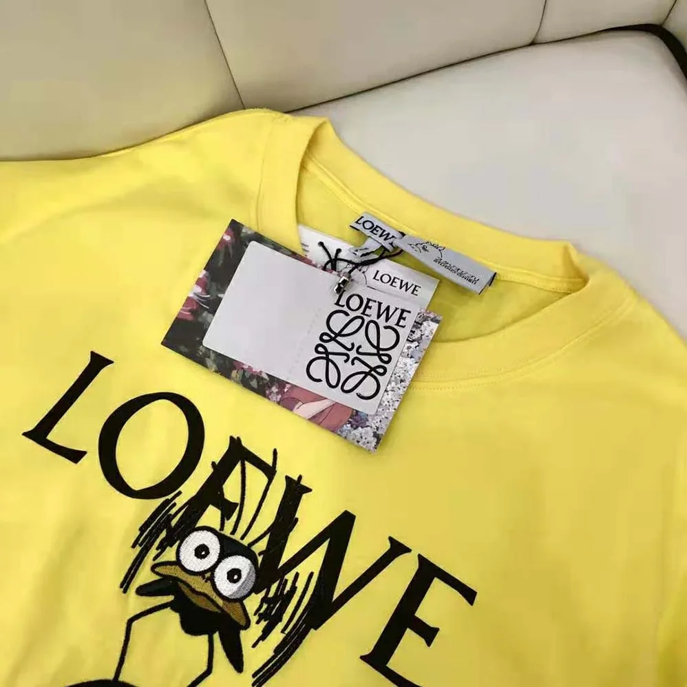 Loewe Yu-Bird T-shirt in Cotton for Men in Yellow Loewe Yu-Bird T-shirt in Cotton for Men in Yellow