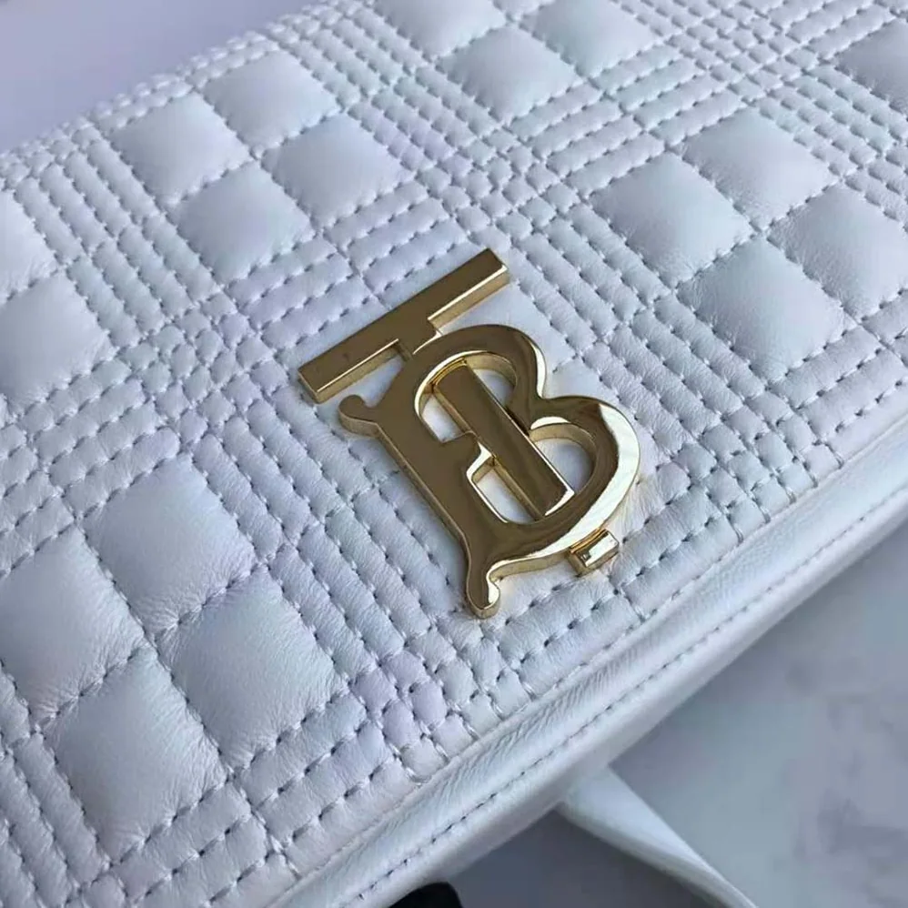 Burberry Small Quilted Lambskin Lola Bag for Women in White Burberry Small Quilted Lambskin Lola Bag for Women in White