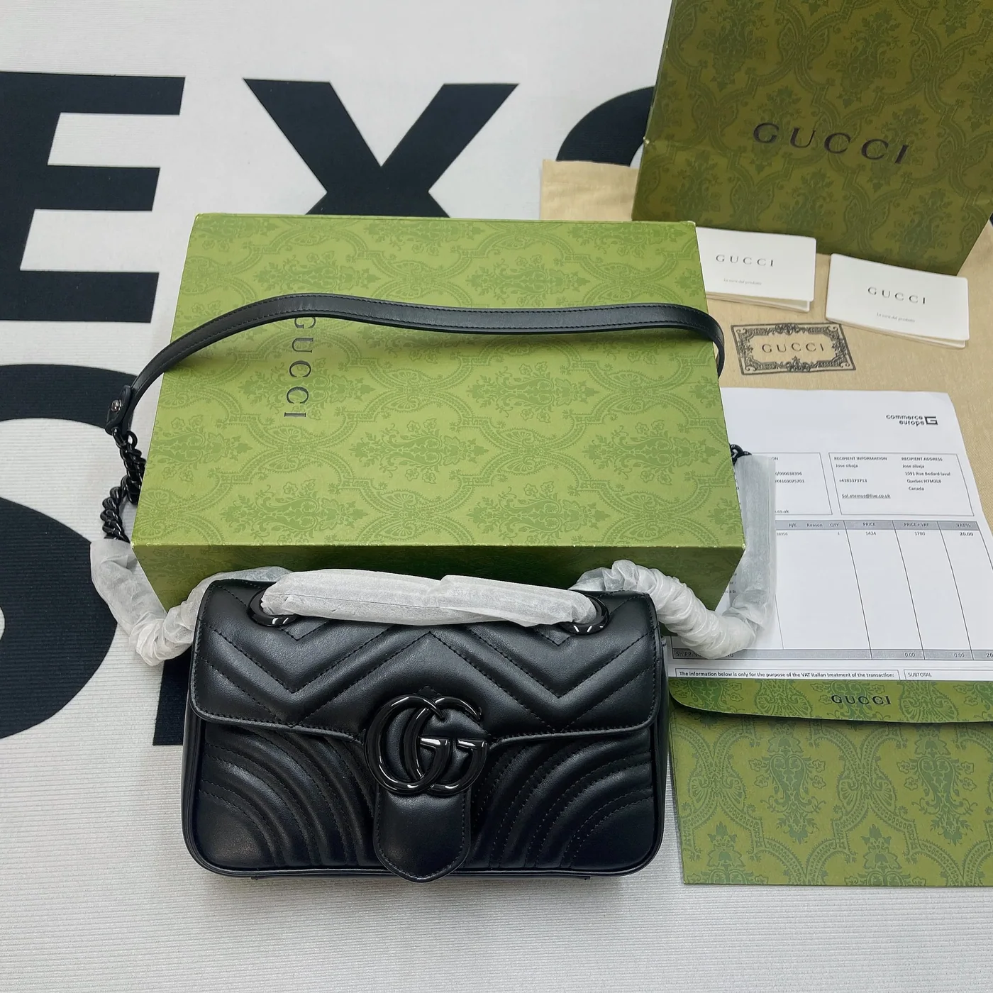 Gucci Marmont Matelassé Mini Bag White / GG
