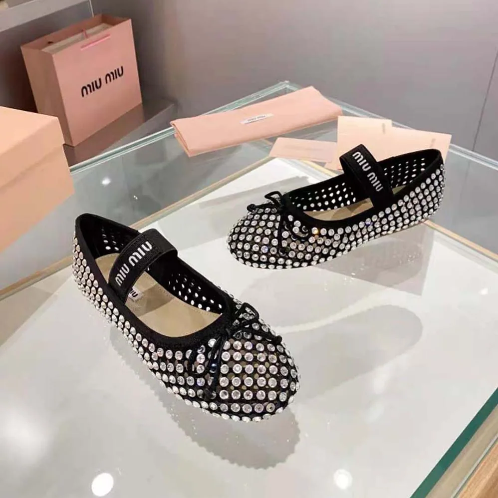 Miu Miu Satin Ballerinas for Women in Black Miu Miu Satin Ballerinas for Women in Black
