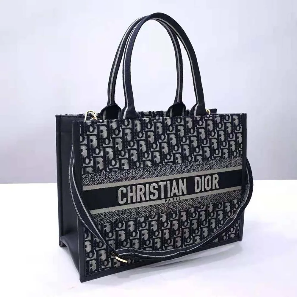 Dior Medium Dior Book Tote Blue Dior Oblique Embroidery and Calfskin for Women Dior Medium Dior Book Tote Blue Dior Oblique Embroidery and Calfskin for Women