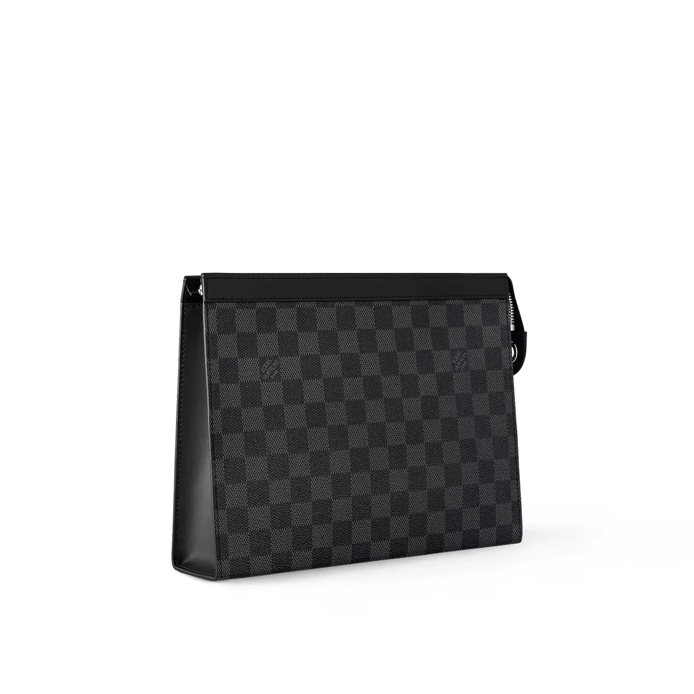Louis Vuitton Pochette Voyage MM Pouch / Black/ Grey Damier Graphite Canvas Silver Hardware Louis Vuitton Pochette Voyage MM Pouch / Black/ Grey Damier Graphite Canvas Silver Hardware
