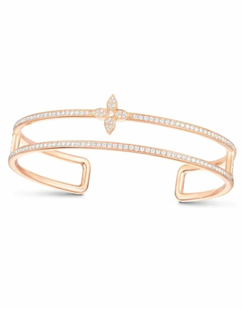 Louis Vuitton Idylle Blossom Two-Row Bracelet, Pink Gold And Diamonds