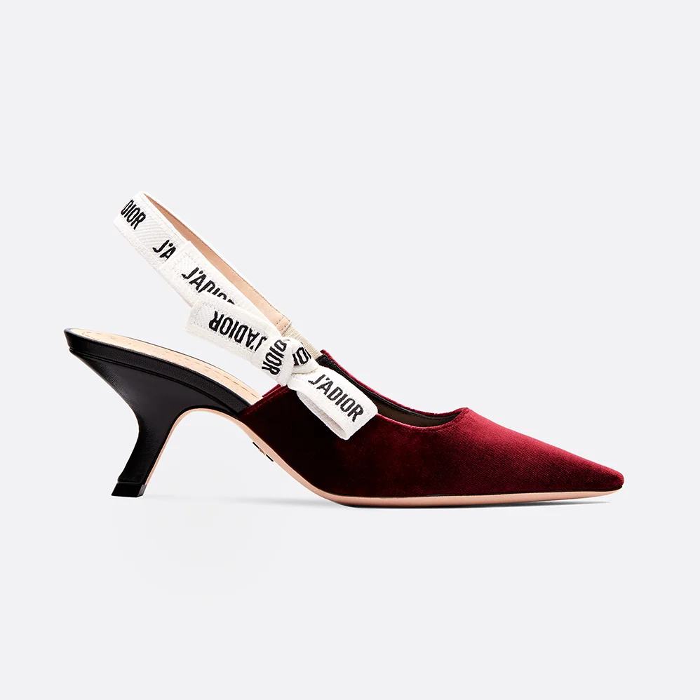 Dior Shoes J'Adior Velvet Slingback 65mm Heel Hight for Women in Maroon Dior Shoes J'Adior Velvet Slingback 65mm Heel Hight for Women in Maroon