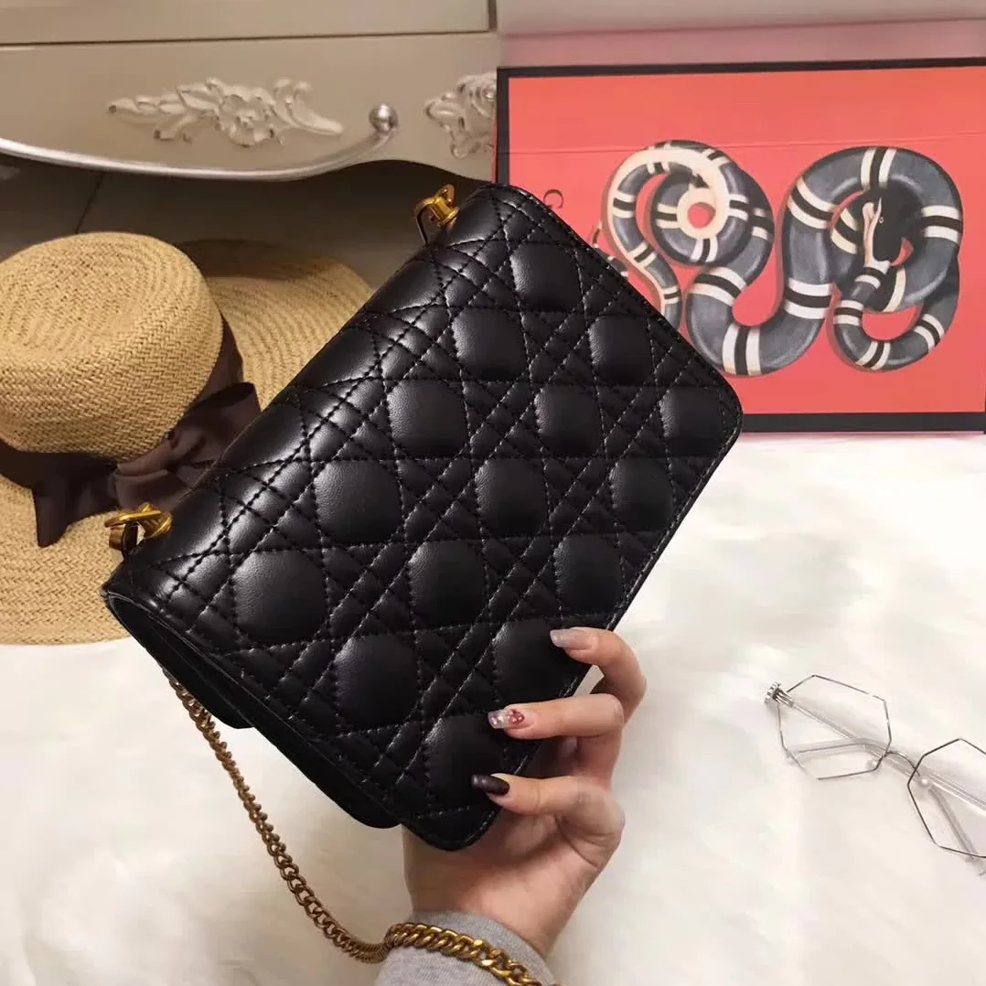 Dior Small Dioraddict Flap Bag in Cannage Lambskin in Black