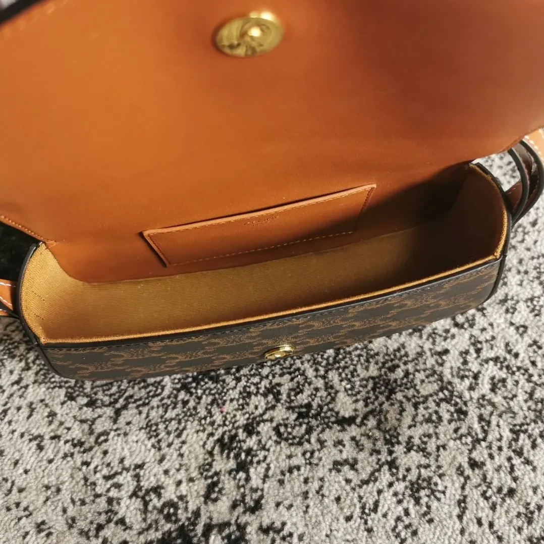 Celine Clutch On Strap Tabou In Triomphe Canvas Brown /