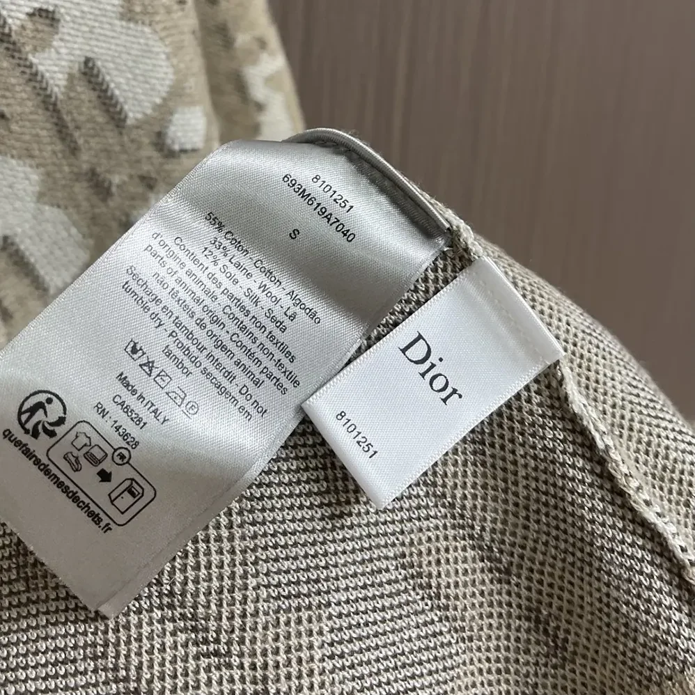 Dior Oblique T-Shirt Regular Fit Beige Cotton-Wool for Men in Silk Jacquard Dior Oblique T-Shirt Regular Fit Beige Cotton-Wool for Men in Silk Jacquard