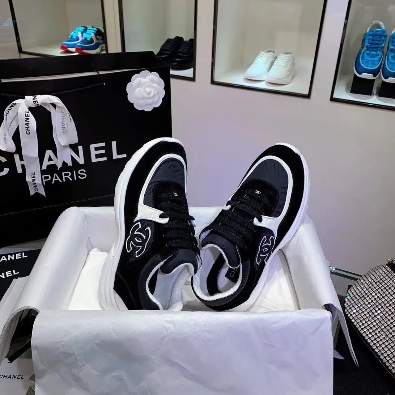 Chanel Sneakers Black/White , Shoes for Women