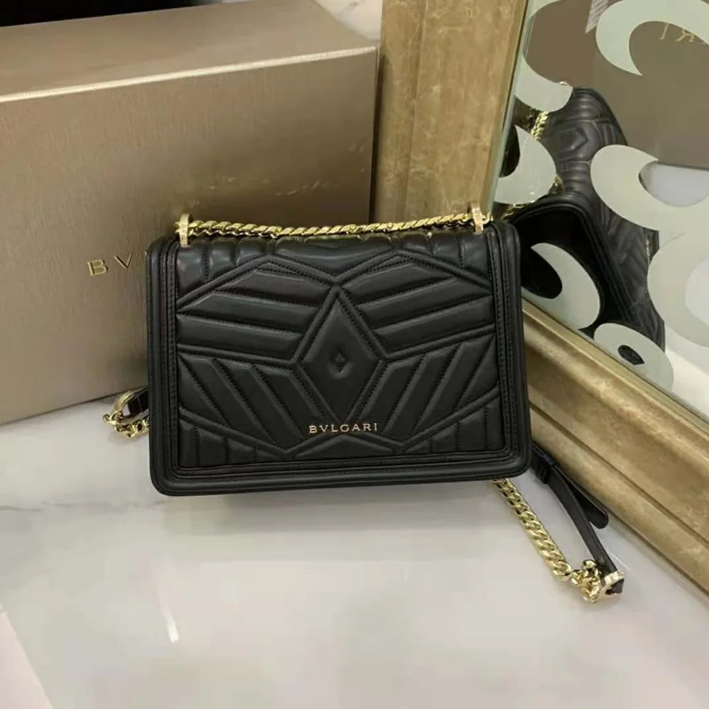 Bvlgari Serpenti Diamond Blast Shoulder Bag for Women in Black