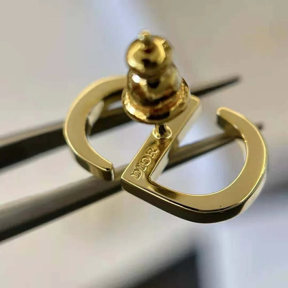 Dior Petit CD Studs Earrings Gold for Women in Finish Metal Dior Petit CD Studs Earrings Gold for Women in Finish Metal