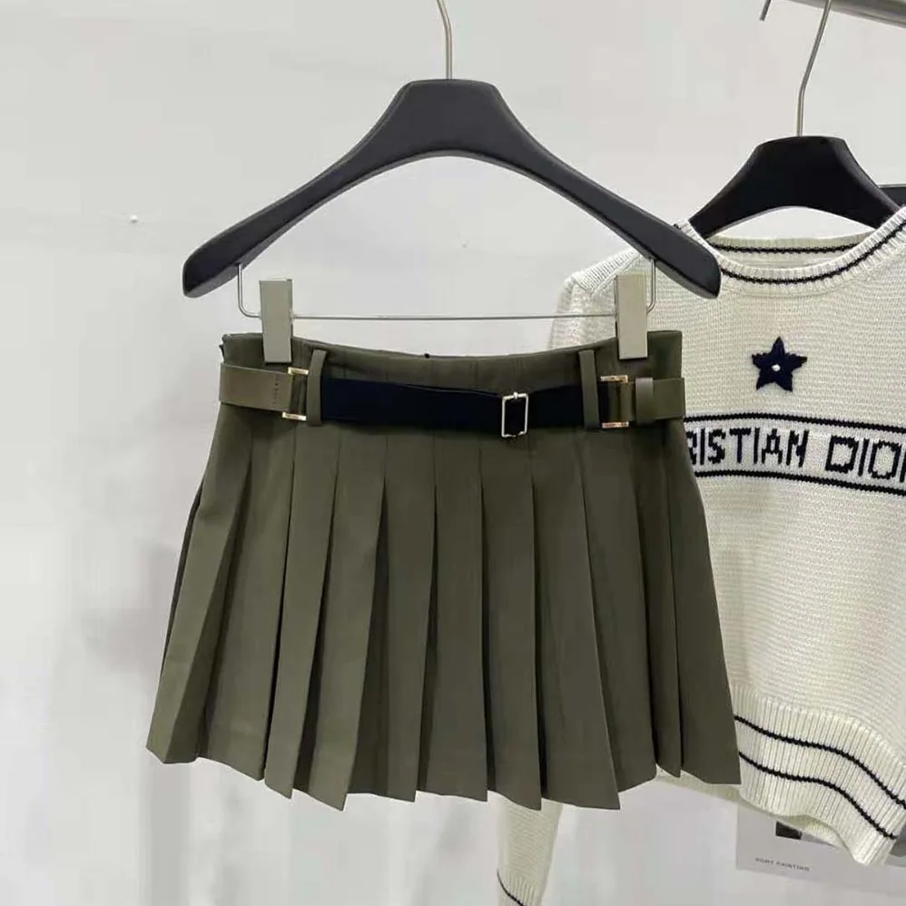 Prada Gabardine Miniskirt for Women in Green