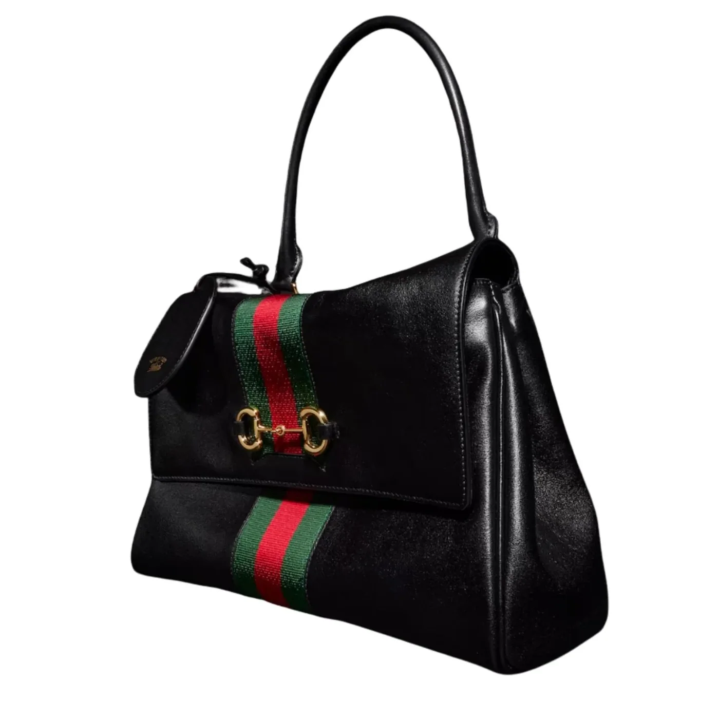 Gucci Paparazzo Medium Top Handle Bag in Black/ Grey Gold Hardware