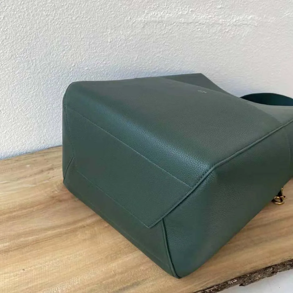 Celine Sangle Bucket Bag in Soft Grained Calfskin for Women in Green Celine Sangle Bucket Bag in Soft Grained Calfskin for Women in Green