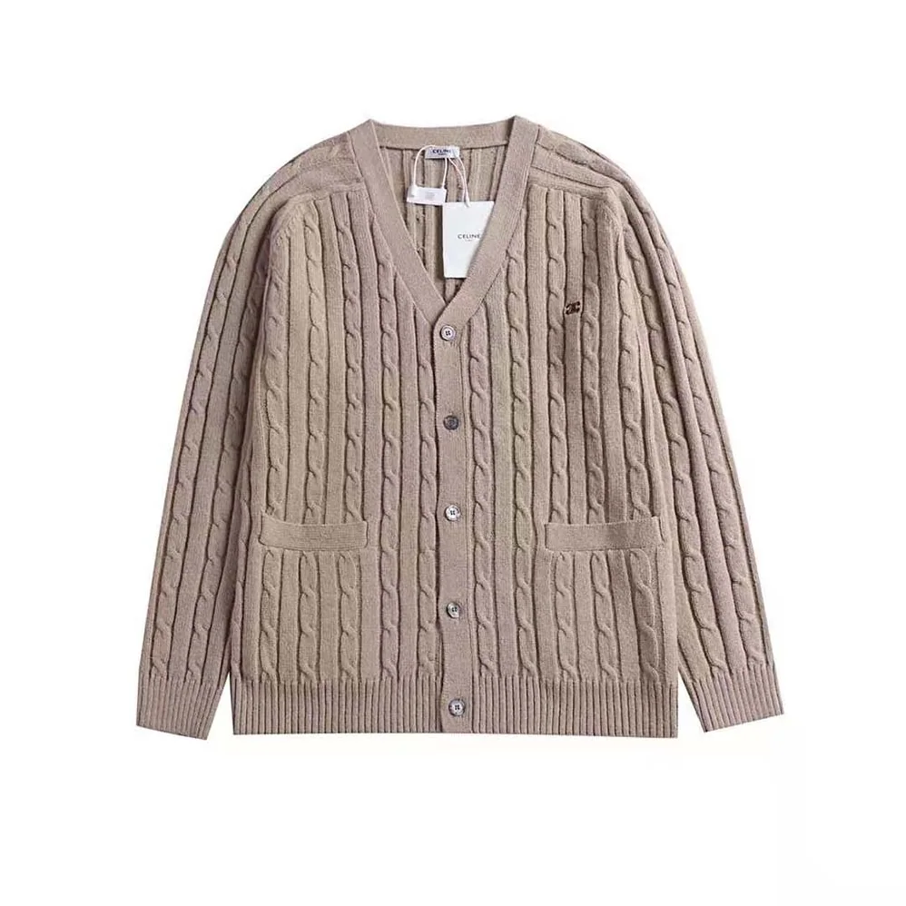 Celine Cable-knit Triomphe Cardigan in Cashmere for Women