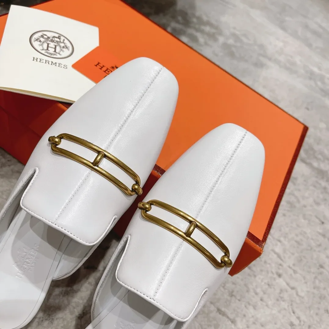 Hermes Esmee Mule White Hermes Esmee Mule White