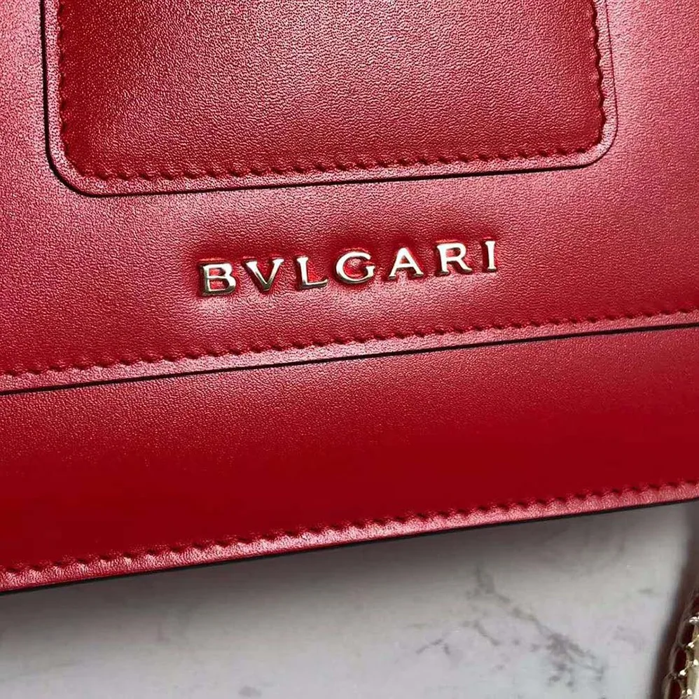 Bvlgari Serpenti Forever Flap Cover Bag for Women in Red