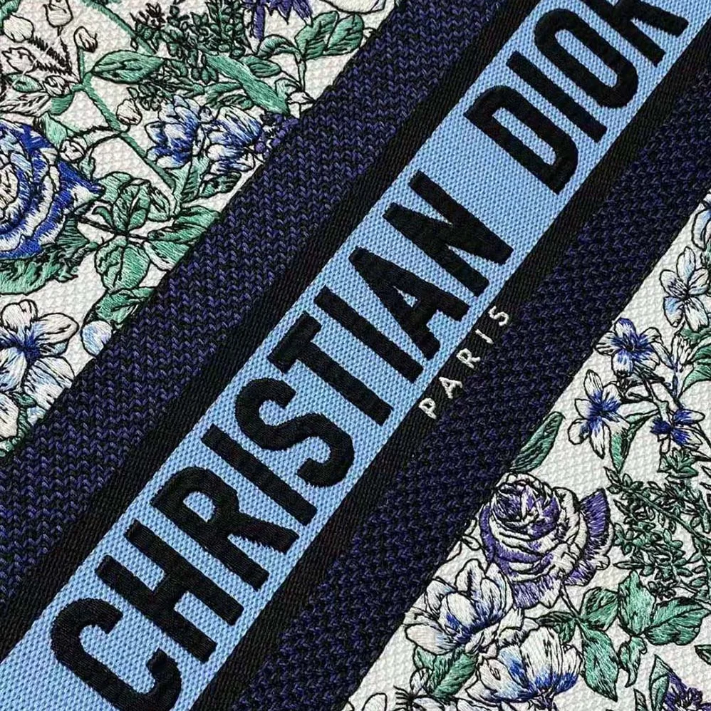 Dior Medium Dior Book Tote White Multicolor Flowers Constellation Embroidery for Women
