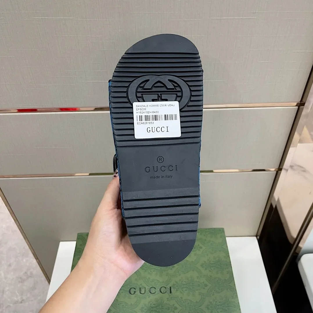 Gucci Slide Sandal With Straps Blue 2HK60 Gucci Slide Sandal With Straps Blue 2HK60