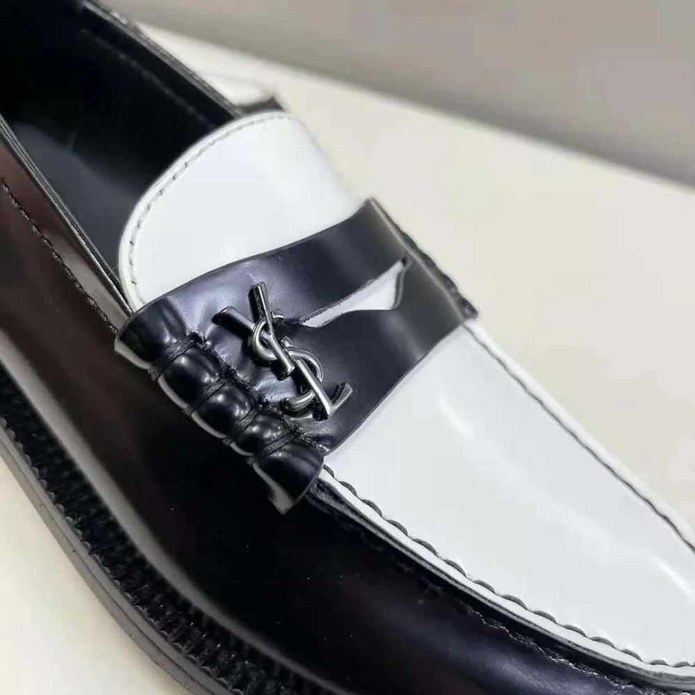Celine Le Loafer Penny Slippers in Patent Leather for Women in White Celine Le Loafer Penny Slippers in Patent Leather for Women in White