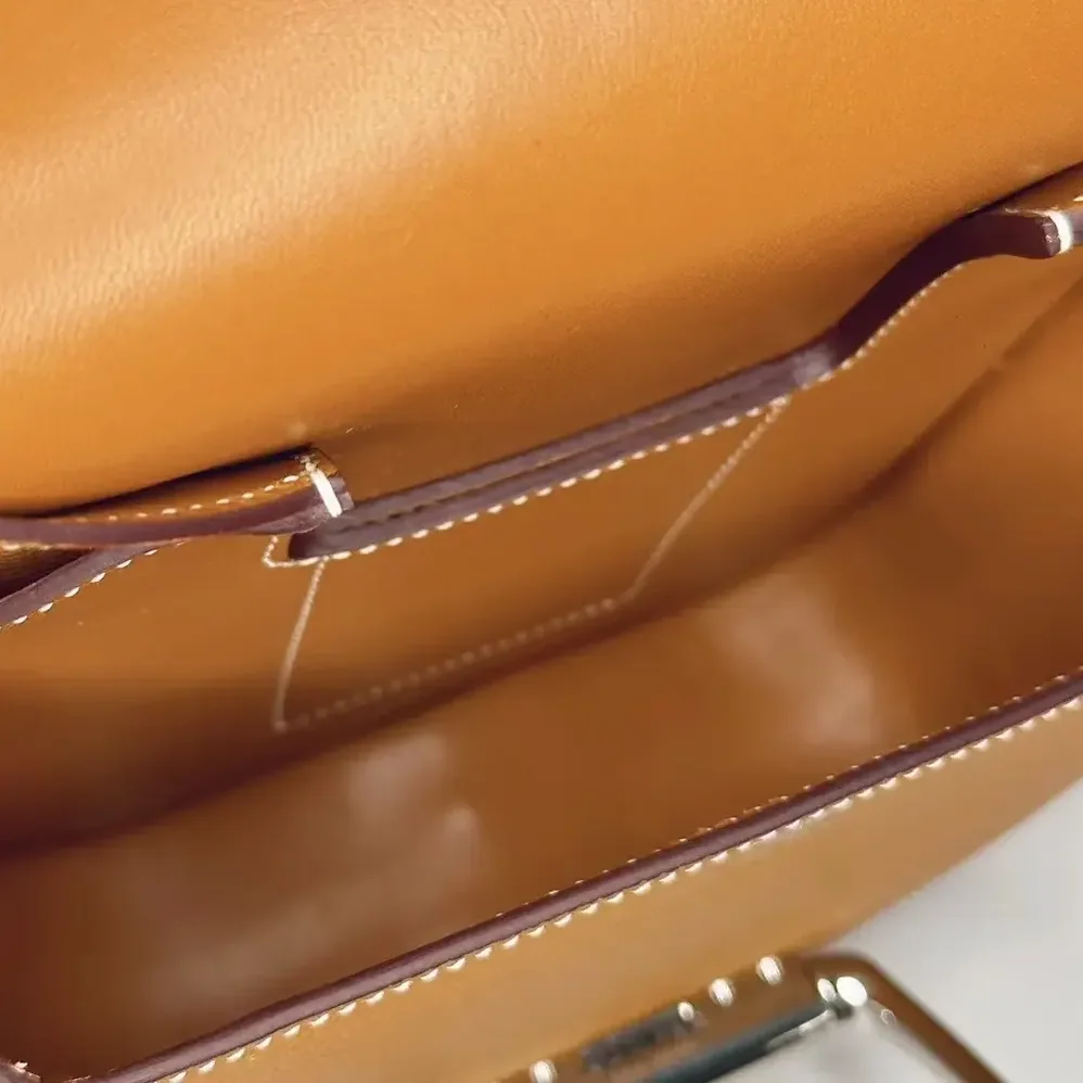 Hermes Della Cavalleria Mini Bag Epsom Leather for Women in Brown/Silver