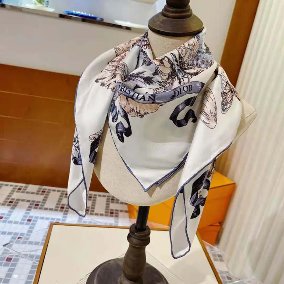 Hermes Sous L Egide De Mars Wash Scarf 90 for Women in Silver Hermes Sous L Egide De Mars Wash Scarf 90 for Women in Silver