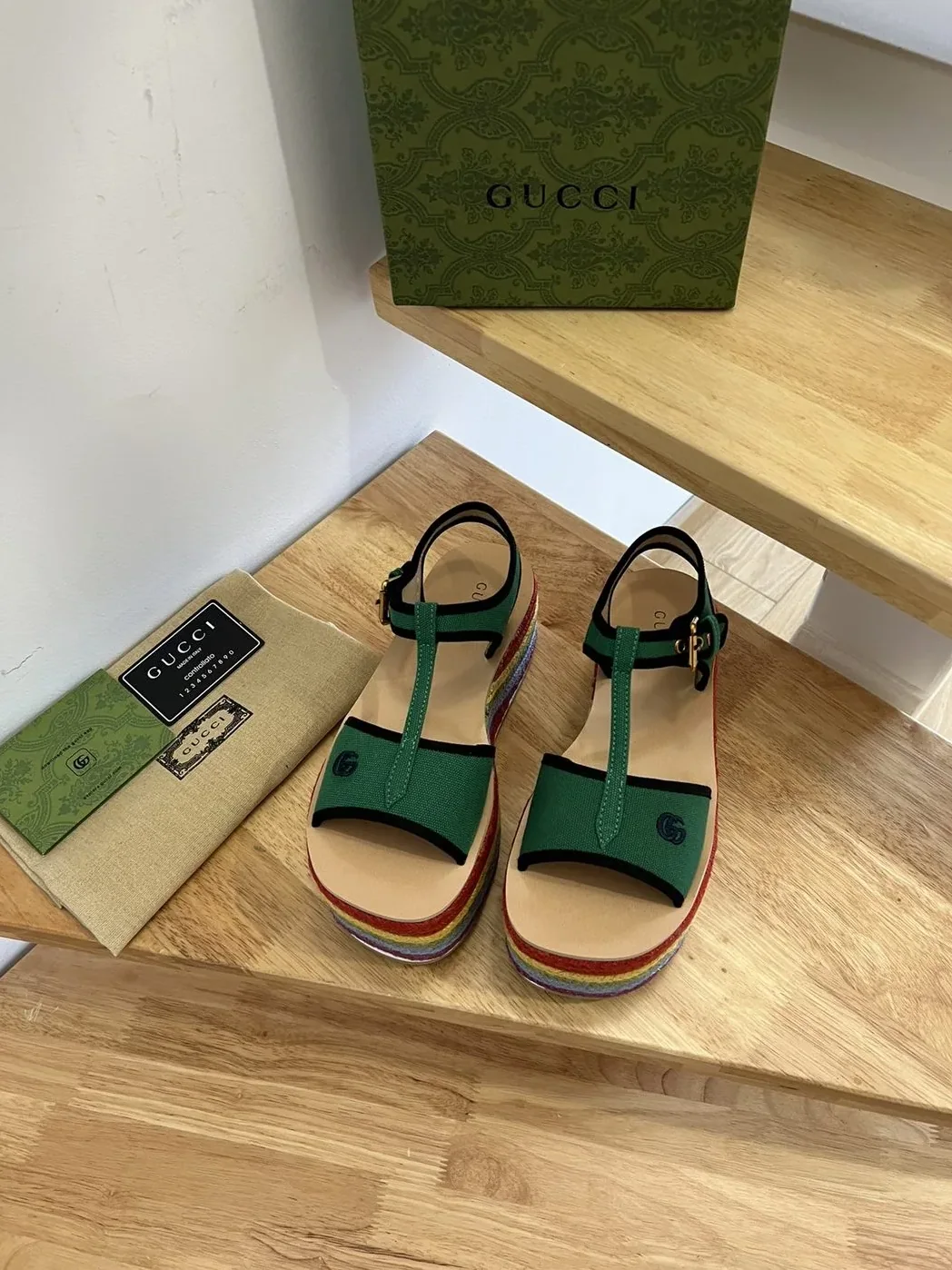 Gucci Platform Sandal Green for Women Gucci Platform Sandal Green for Women
