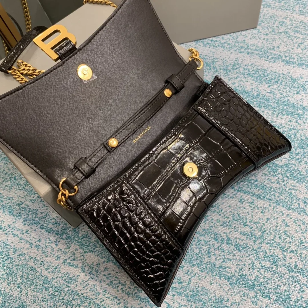 Balenciaga XS Hourglass Shoulder Bag Black /