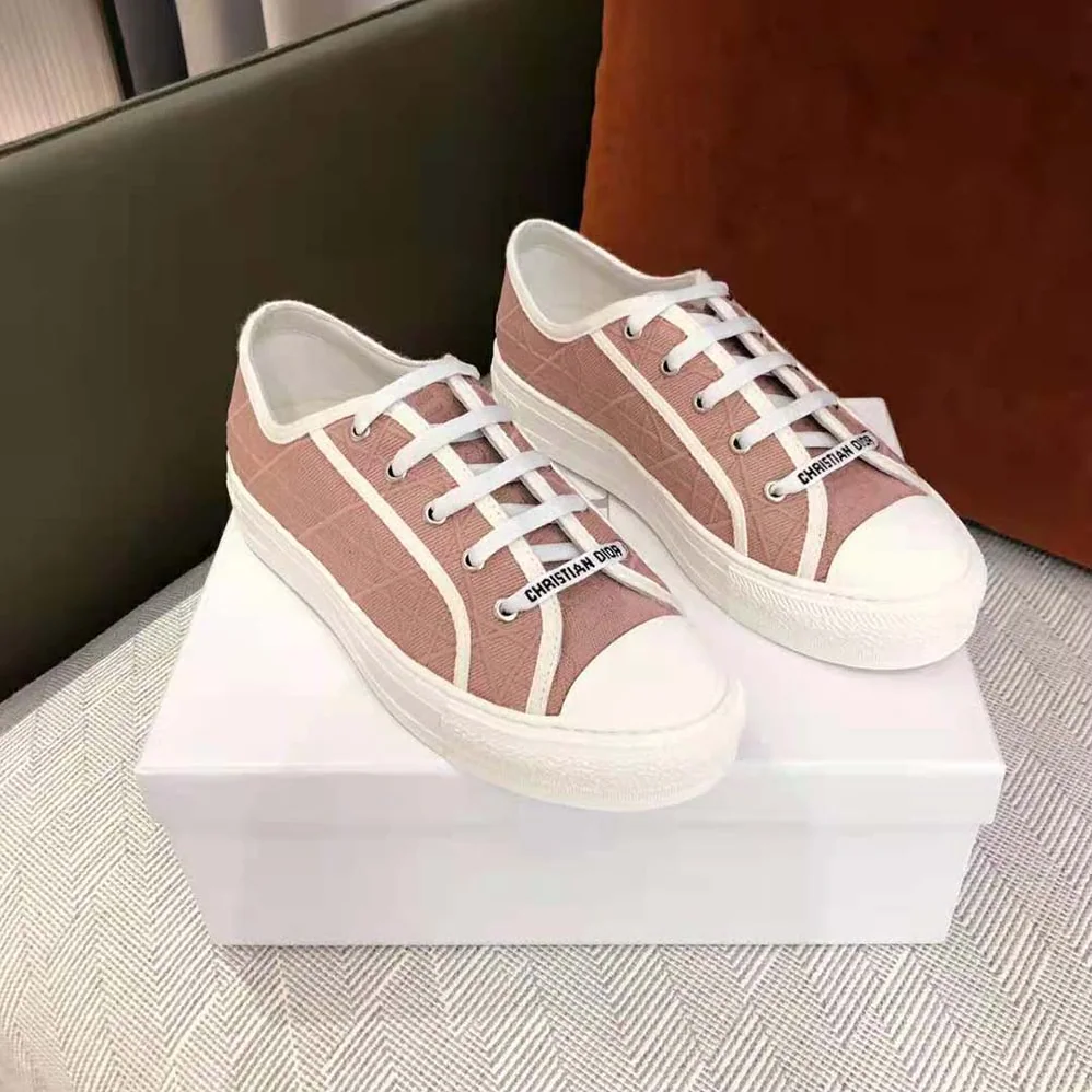 Dior Walk n dior Sneaker Nude Denim with Cannage Embroidery for Women